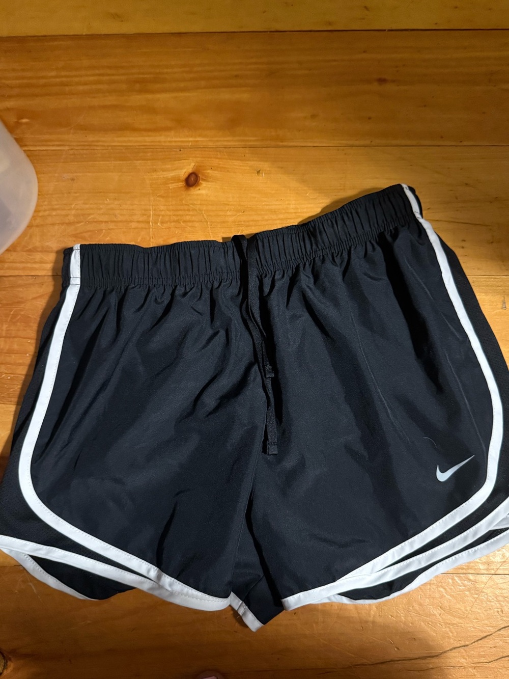 Nike Women’s Black Athletic Shorts with White Piping